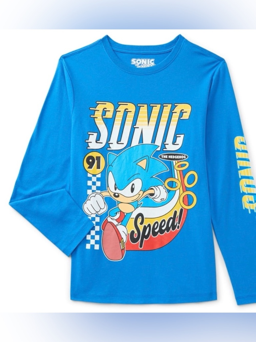 Sonic the Hedgehog, Boys' Graphic Long-Sleeve T-Shirt, Speed Club